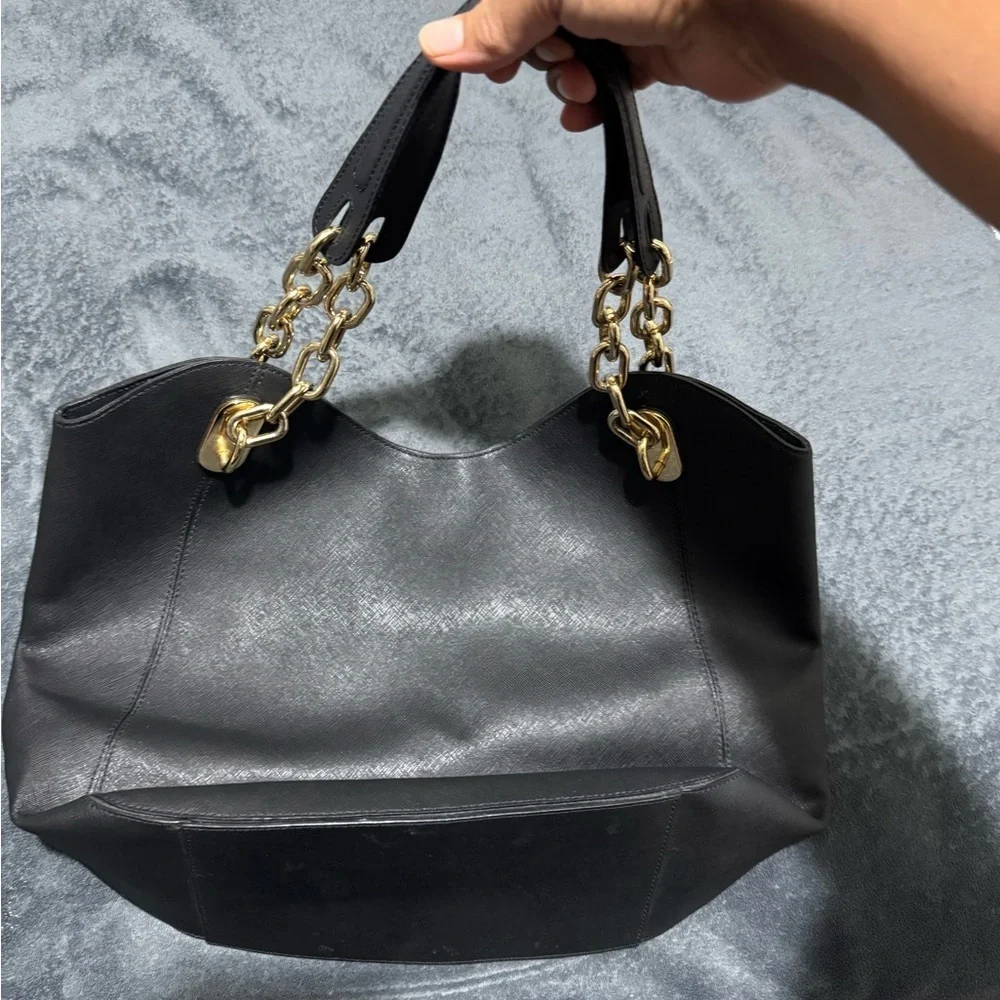 Michael Kors Black Shoulder Bag with Gold Chain